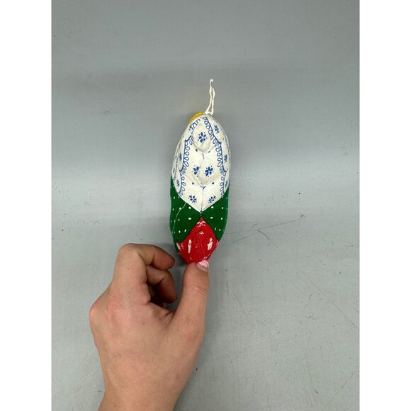 Vintage Handmade Fabric Angel Christmas Ornament candy canes red green 5.5" READ - Picture 4 of 9